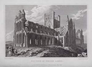 Noordoostelijke Aanblik van Whitby Abbey (gravure) door Nathaniel (after) Whittock