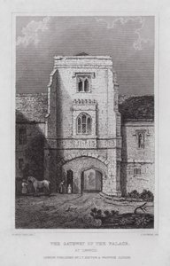 De poort van het paleis, in Cawood