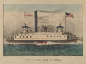 New York veerboot, ca. 1860-65 door Currier and Ives