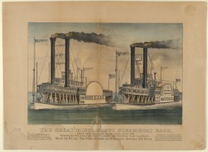 De Grote Mississippi Stoombootrace, juli 1870
