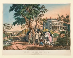 Amerikaans Plattelandsleven: Oktober Middag door Nathaniel Currier
