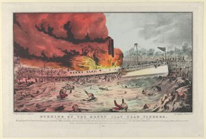 Brand van de Henry Clay bij Yonkers, 1852