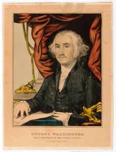 George Washington, eerste president van de VS. door Nathaniel Currier