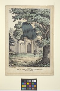 Lafayette bij het graf van Washington door Nathaniel Currier