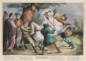 Mazeppa: Plaat 1 van set van vier (4) platen (Gebonden aan een paard) door Nathaniel Currier
