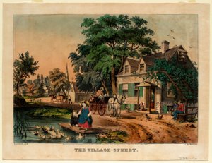 De dorpsstraat door Nathaniel Currier