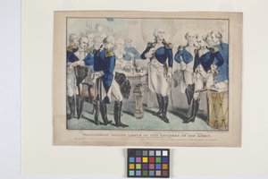 Washington neemt afscheid van de officieren van zijn leger