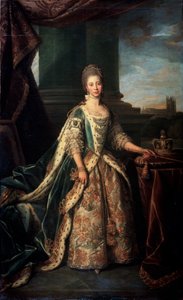 Portret van Charlotte van Mecklenburg-Strelitz, vrouw van koning George III van Engeland, 1773 door Nathaniel Dance Holland