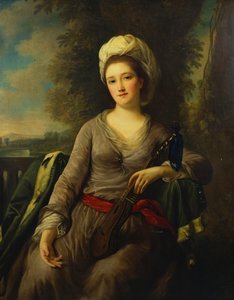 Portret van een dame, vermoedelijk Mrs. Wells door Nathaniel Dance Holland