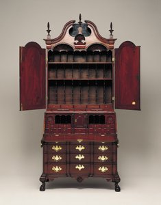 Bureau en boekenkast, ca. 1770-76 door Nathaniel Gould
