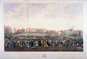 Smithfield Market, West Smithfield, City of London, ca. 1825