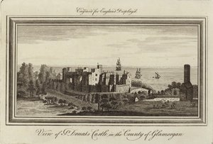 Kasteel St Donats door Nathaniel and Samuel Buck