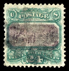 24c Onafhankelijkheidsverklaring G Grill omgekeerde fout enkele door National Bank Note Company
