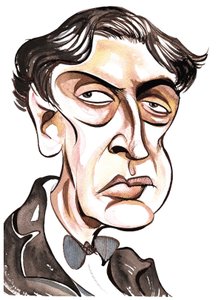 Alban Berg - kleur karikatuur