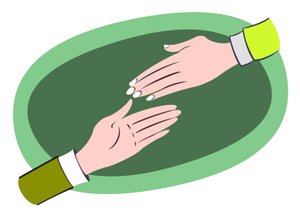 Helpende handen - illustratie van zakelijke allegorie