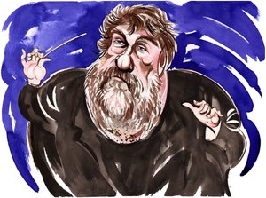 Oliver Knussen - kleur karikatuur door Neale Osborne