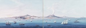 De Baai van Napels door Neapolitan School