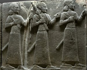 Reliëf met Hettitische hofambtenaren, uit Turkije