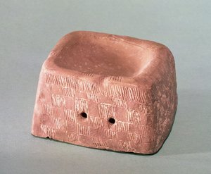 Vaassteun gebruikt als parfumbrander, Chasseen Cultuur, 3000-2500 v.Chr.