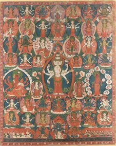 Een Paubha van elfhoofdige Avalokiteshvara