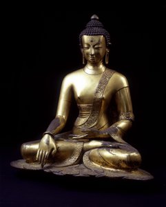 Boeddhabeeld. Nepal 15e eeuw. 60 cm.