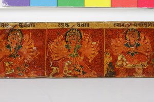 Detail van een Devimahatmya-manuscriptomslag