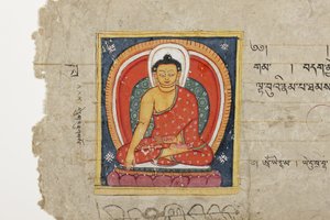 Pagina uit een boeddhistisch manuscript, mogelijk uit de Mahashitalanika, c.1400
