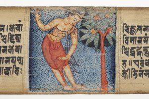 Sudhana naast een boom, uit de Gandavyuha
