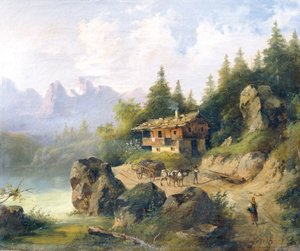 Berchtesgaden met Watzmann door Leopold Blonder