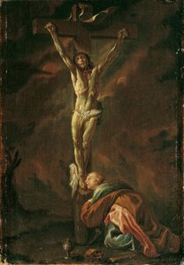 Christus aan het kruis met Maria Magdalena door Leopold Blonder