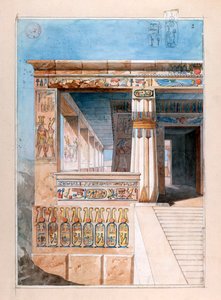 Oud Egyptische tempel, 19e eeuw door Nestor l