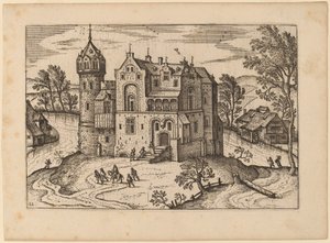 Kasteel bij een Rivier door Netherlandish 16th Century