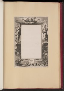 Randillustratie met God de Vader, Twee Heiligen en een Slang door Netherlandish 17th Century