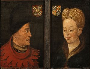 Portretten van Jan de Onverschrokken en Margaretha van Beieren, 16e eeuw door Netherlandish Master