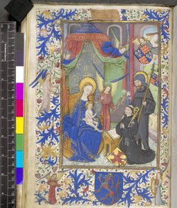 Maagd van de Lelie met de patroon Willem van Bossunt, uit het Gentse Missaal door Netherlandish School