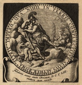 Allegorische figuur van het Romeinse Rijk, Romulus en Remus