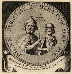 Byzantijnse keizers Heraclius en Constantijn III door Netherlandish School