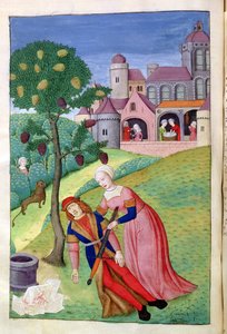 Alcithoe, Pyramus en Thisbe, Moerbeiboom verandert van kleur, uit Metamorphoses door Ovidius, 1479