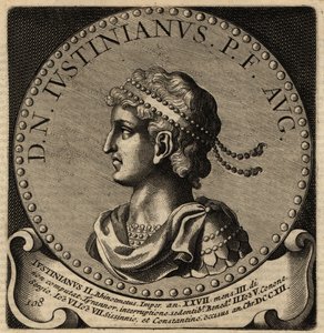 Portret van Byzantijnse keizer Justinianus II