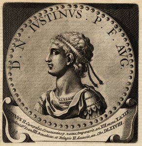 Portret van Romeinse keizer Justinus II door Netherlandish School