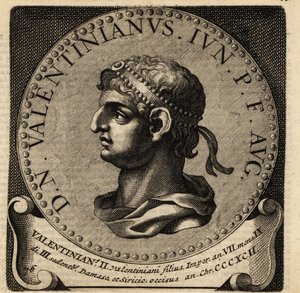 Portret van Romeinse keizer Valentinianus II door Netherlandish School