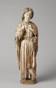 Sint-Jan de Evangelist door Meester van Koudewater, ca. 1470 (walnoot) door Netherlandish School