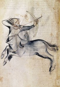 Tekening van Boogschutter; uit een vertaling van een Perzisch astrologisch verhandeling, "Liber Astrologiae"