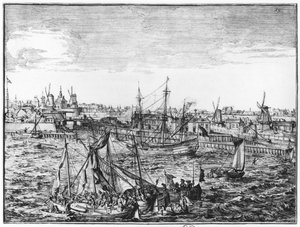 Zicht op Rotterdam door Netherlandish School