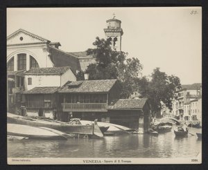 Gezicht op de gondelwerkplaats op de Squero di San Trovaso te Venetië