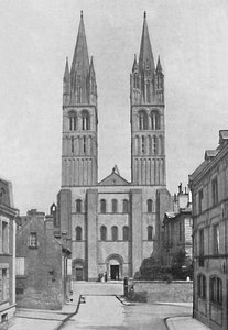 Kerk van St. Stephen Abbaye Aux Hommes, Caen door Neurdein