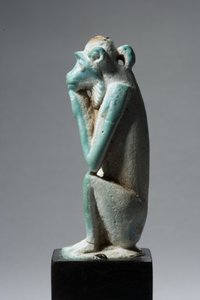 Amulet van een aap, 18e-19e Dynastie, 1540-1186 v.Chr. (faience) door New Kingdom Egyptian