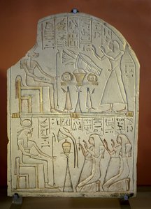 Kunst Egypte Stele van Penboui bij Toueris en Isis Hathor