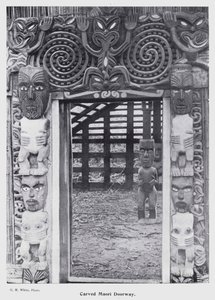 New Plymouth, Nieuw-Zeeland: Gesneden Maori Deur door New Zealand Photographer