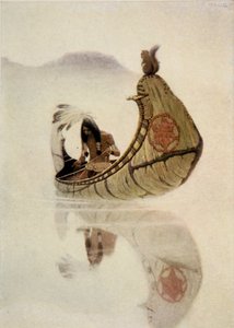 Frontispice uit Het lied van Hiawatha door Henry Wadsworth Longfellow (1807-82), uitgegeven door George G. Harrap und Company Ltd., 1911 door Newell Convers Wyeth